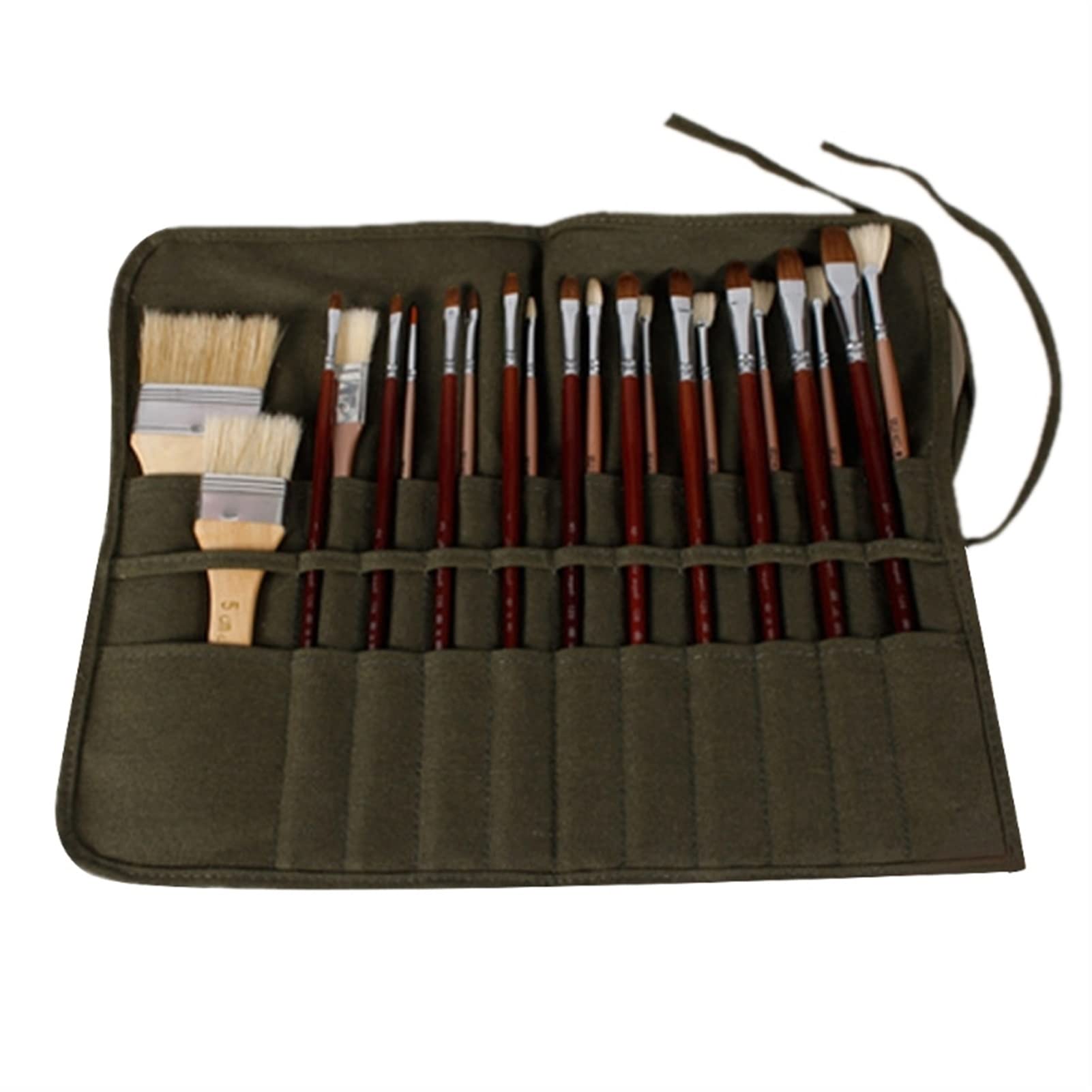 Maßgefertigte 30-Fach Leinwand-Rolltasche Für Pinsel Künstler-Pinseltasche Rollh