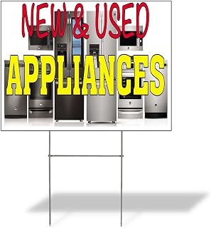 Fastasticdeals Weatherproof Yard Sign New & Used Appliances Advertising Printing B White Lawn Garden 18x12 Inches 1 Side Print