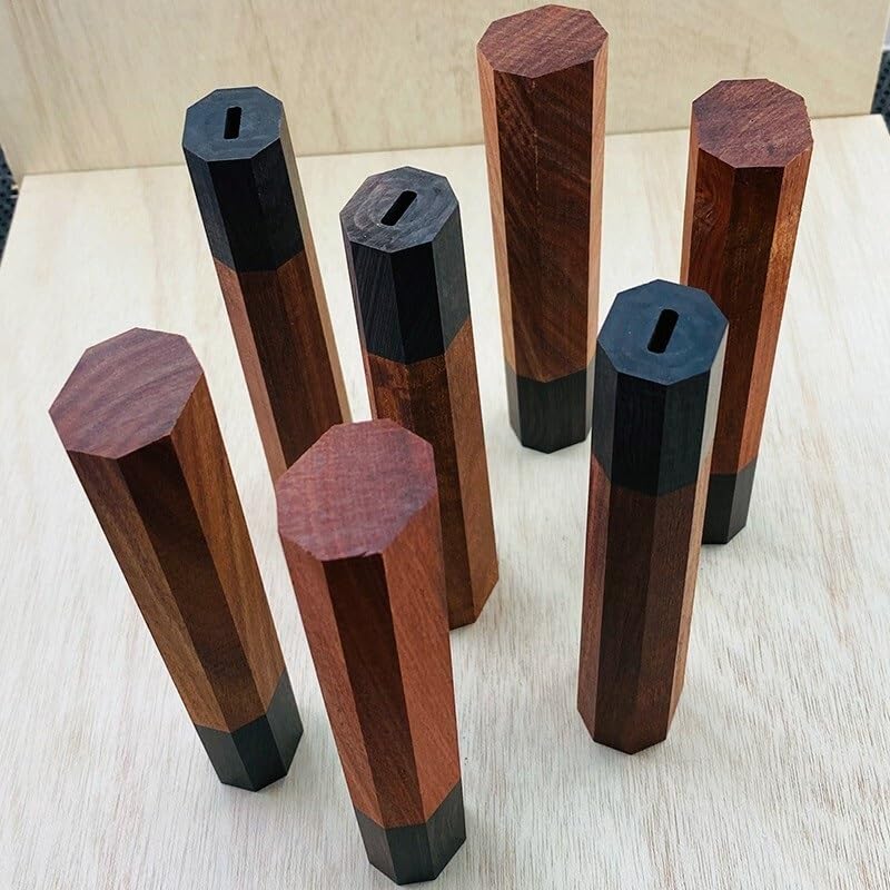 Mangos de cuchillo octagonales japoneses 2 piezas miniatura 5