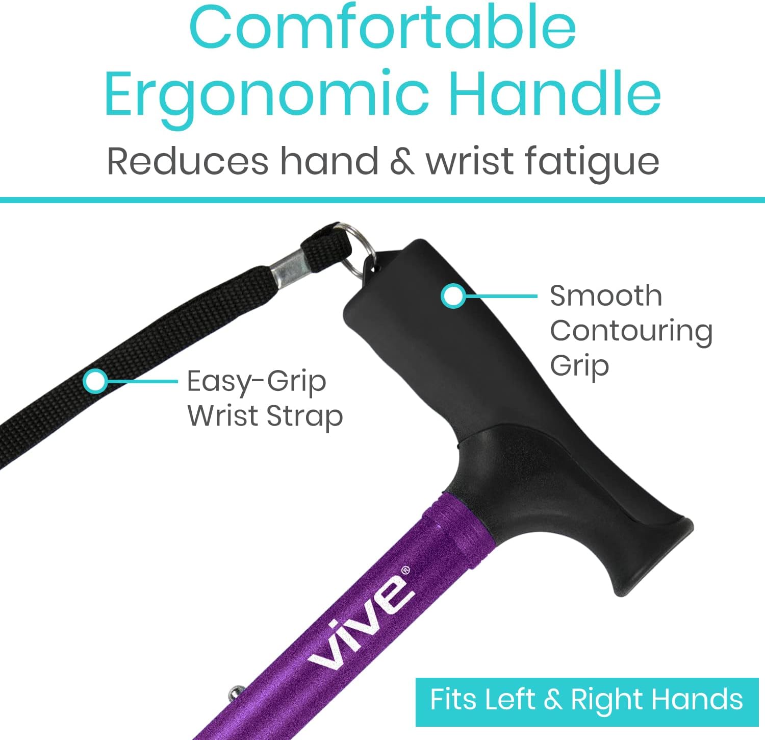 Vive Folding Cane - Foldable Walking Cane for Men, Women - Fold-up image 4
