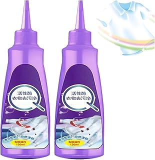 Active Enzyme Laundry Stain Remover, 120ml Active Enzyme Laundry Detergent Removal Stain and Oil, Garment Stubborn Stain Cleaner Oil Remover (2 PCS)