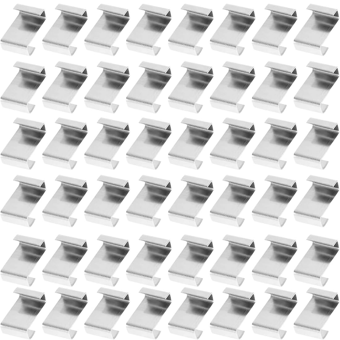 Fitspi 100Pcs Glass Z Clips, Greenhouse Glass Pane Fixing Clip, Stainless Steel Glazing Overlap Z Clamps For Fixing Aluminium Greenhouses Panels, Polycarbonate Glass Panes