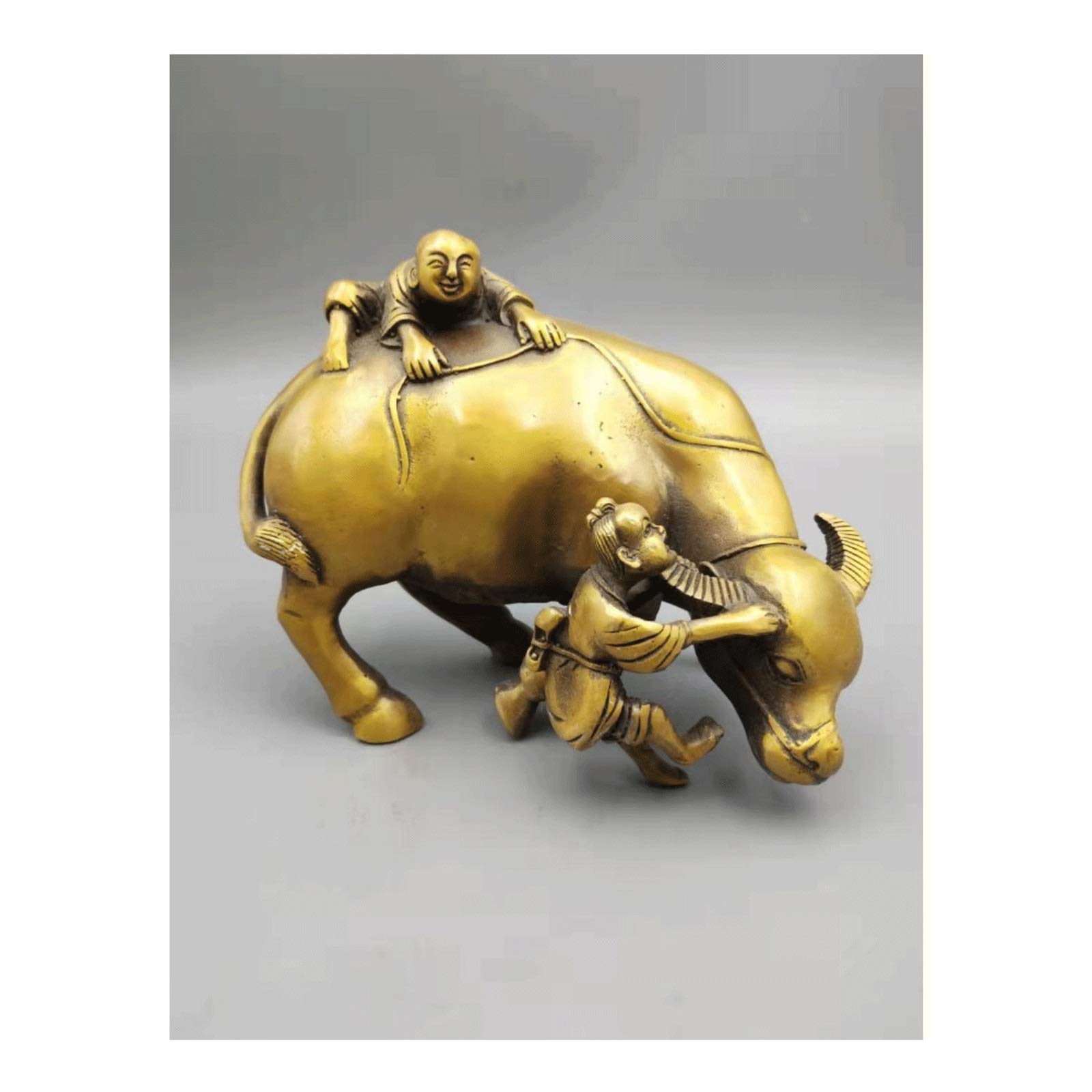 YNIYUJKL Feng Shui Ornaments Brass Cow Sculpture,Animal Sculpture And Figures Statues| Home Decoration 4.7Inch Creative Figurine Sculptures