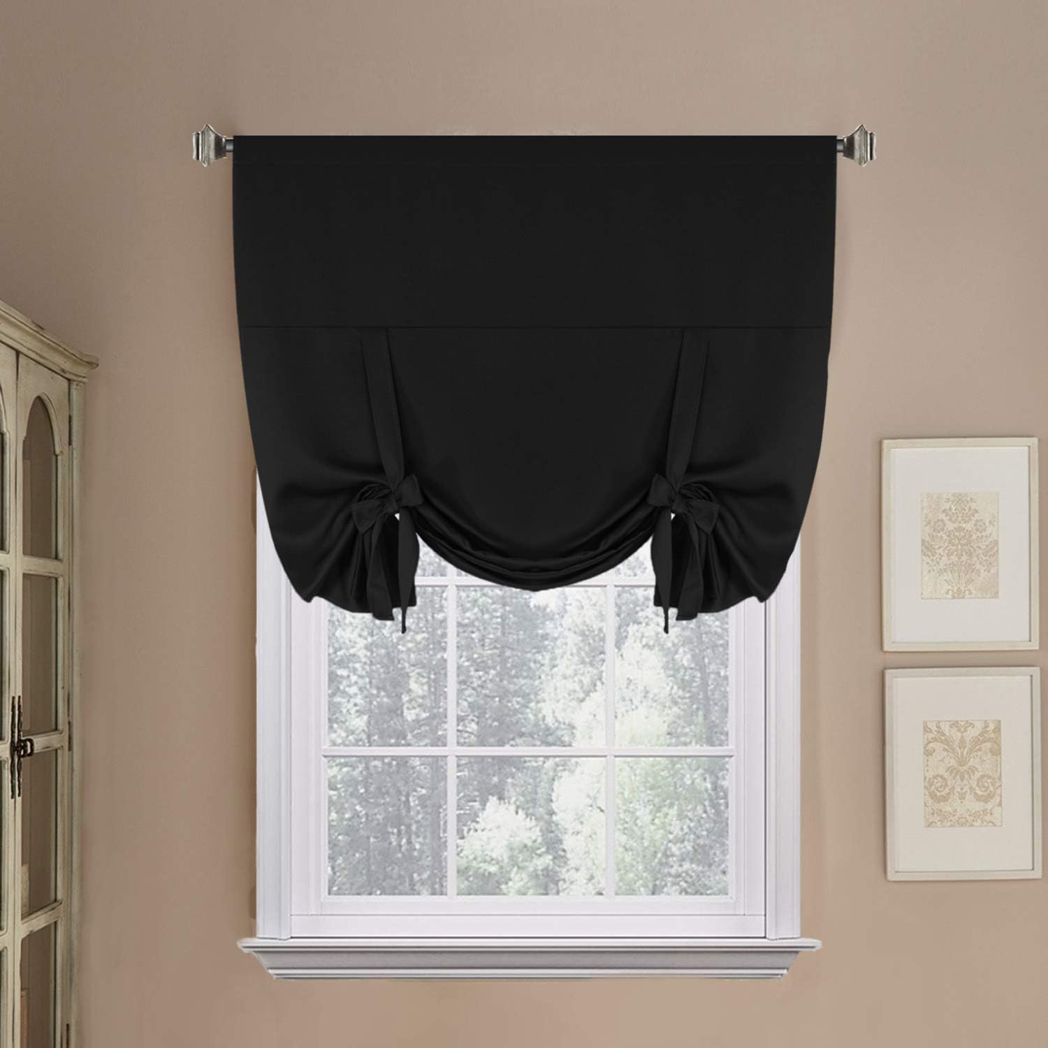Amazon.com: H.Versailtex Blackout Curtain for Bathroom Windows Black ...