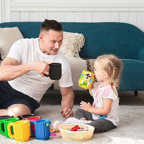 Miniatura 5 de Taza con diseño de bloques de construcción con 3 paquetes de bloques para armar tu mismo regalo ideal diversión de fiesta de niños, navidad,