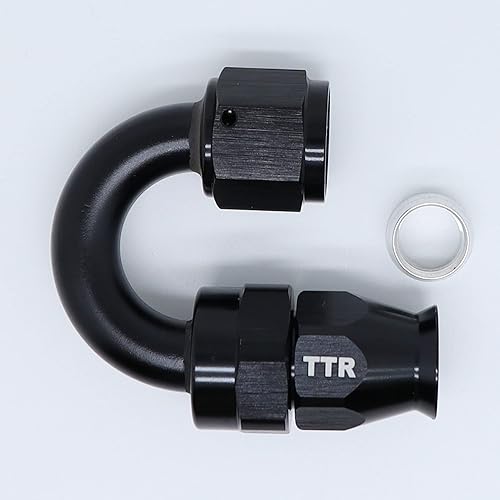 Miniatura 2 de TT Racing -6 AN6 PTFE Accesorios giratorios negros + kit de manguera de línea de combustible de nailon negro E85 33FT NLPTFEAN6_KIT_33_BK