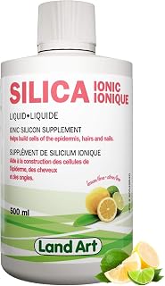 Liquid Ionic Silica Supplement - 500ml - for Skin, Hair and Nails -Great Taste- Fast Absorption - Vegan - Non-GMO – Gluten Free – Sugar Free – 33 Doses - Made in Canada
