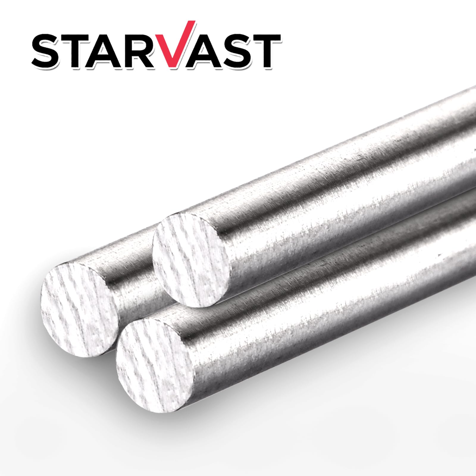 STARVAST 20 Stück Edelstahlstäbe, Edelstahl Rundstäbe 6mm x 300mm, Metallstäbe zum Basteln, Rundstab 304 Edelstahl Rundstangen Metallstange Stabstahl, Rundstahl für DIY Handwerk Modellauto Flugzeug