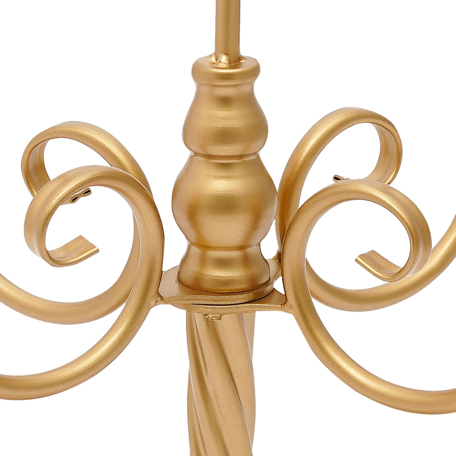 5 Arm Gold Candle Holder, 6 Pcs Vintage Gold Candelabra Centerpieces for Wedding, 19.7" H Romantic Candlestick Ornaments for Christmas, Valentine, Party, Candlelight Dinner (19", 5 Arm)