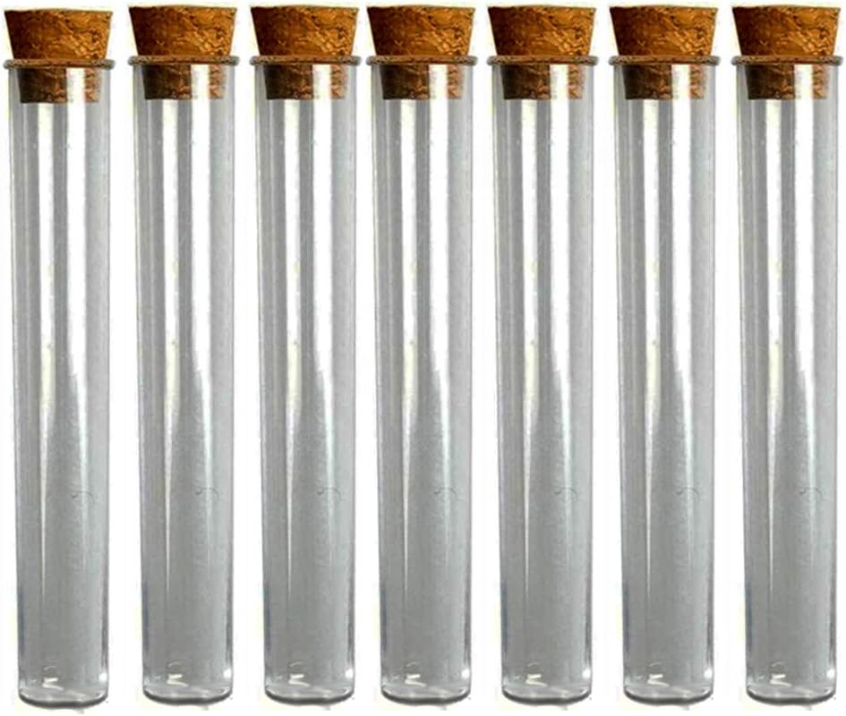 GIFTBASH Flat Base Test Tubes Without Marking with Cork Lid, Borosilicate Glass, Rimmed, Consistent Wall Thickness, Size 18x150, Pack of 10 (10)