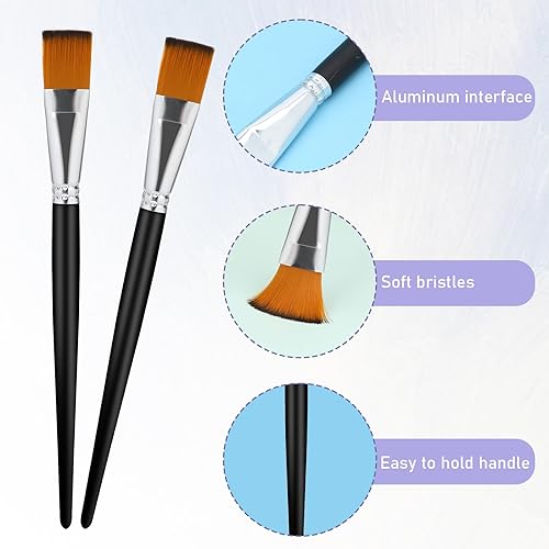 Miniatura 3 de 10 pinceles planos de pintura acrílica de 34 pulgadas, pincel de pintura para acuarela, pintura al óleo, acrílico, arte de uñas, manualidades,