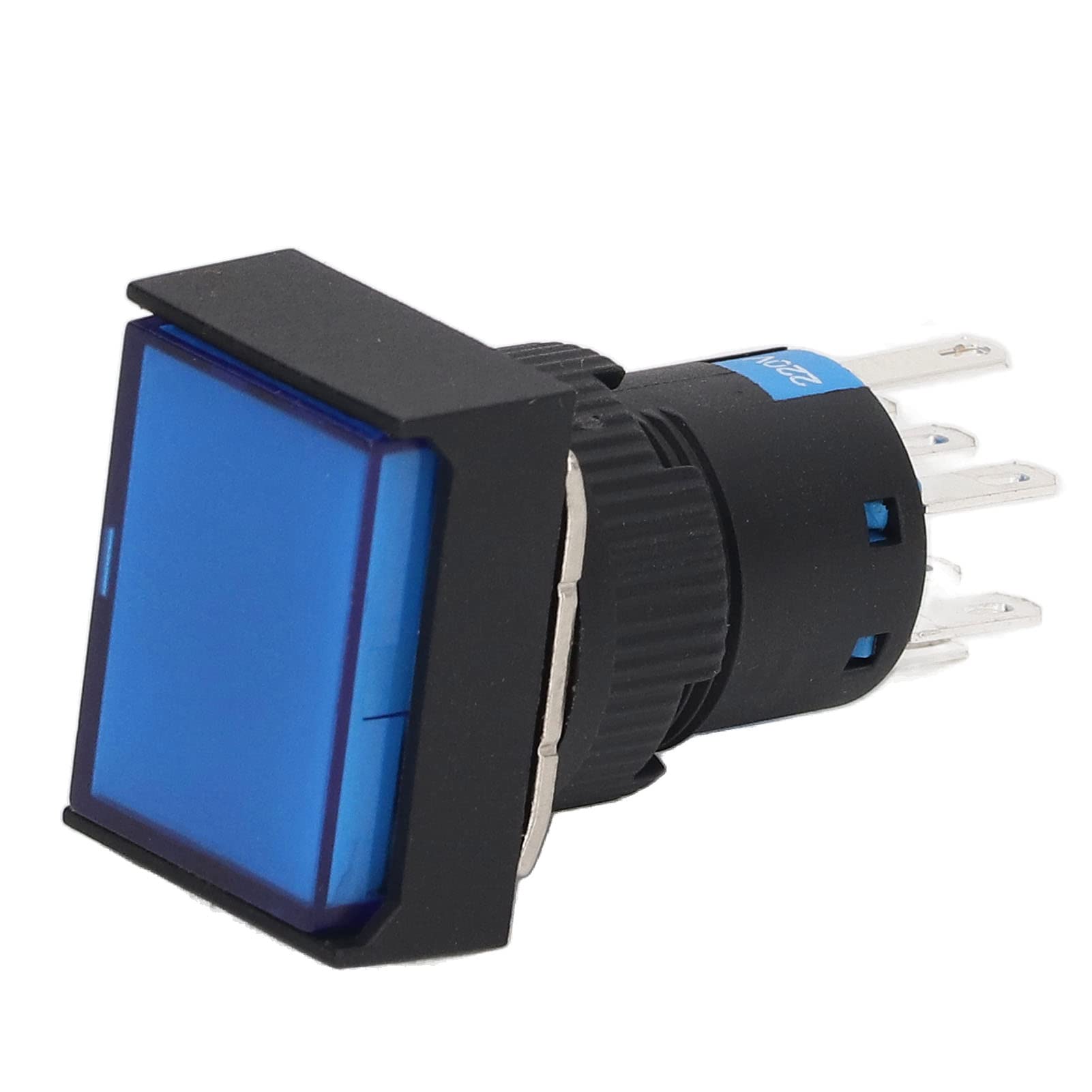 Ausla Interruptor de Botón, Interruptor de Botón Pequeño ABS 220 V 5 A con Luz Indicadora Diseño de Bloqueo Automático 25 Piezas para Control Industrial Uso de relé de Motor de Electrodomésticos