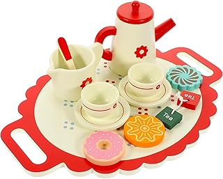 TOYANDONA 1 Conjunto De Acessórios Para Crianças Fazendo Comida De Chá De Lata Criança De Simulação De Madeira Fingir Cozinha Bule De Chá Casa Brinquedos Festa À Tarde Jogando Ware Jogo