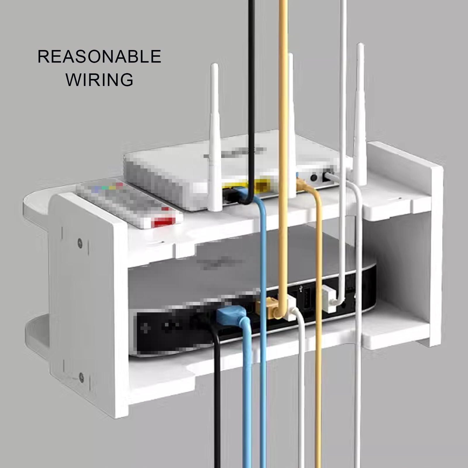 Support mural respectueux de l'environnement, design rationnel pour routeur WiFi mobile anti-cernes pour salon, TV, vert, 40 x 19,5 x 13 cm – Solution peu encombrante