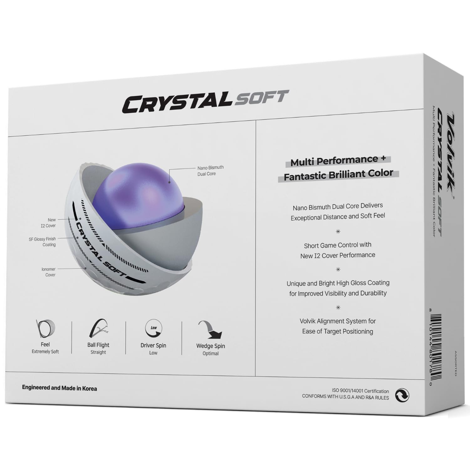 Volvik Crystal Soft Golfbälle (Grün, Orange, Rosa, Gelb) (EIN Dutzend)