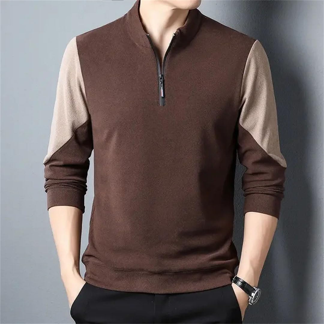 Sudaderas tipo polo holgadas de manga larga para hombre