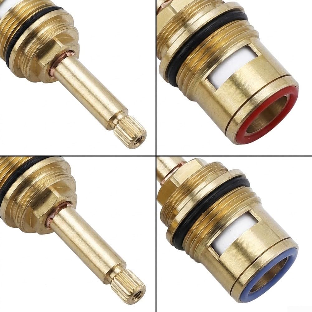 Fauhapyway Cartucho de para grifo para latón para cuarto Giro 24x82mm Disco Cerámica(red)