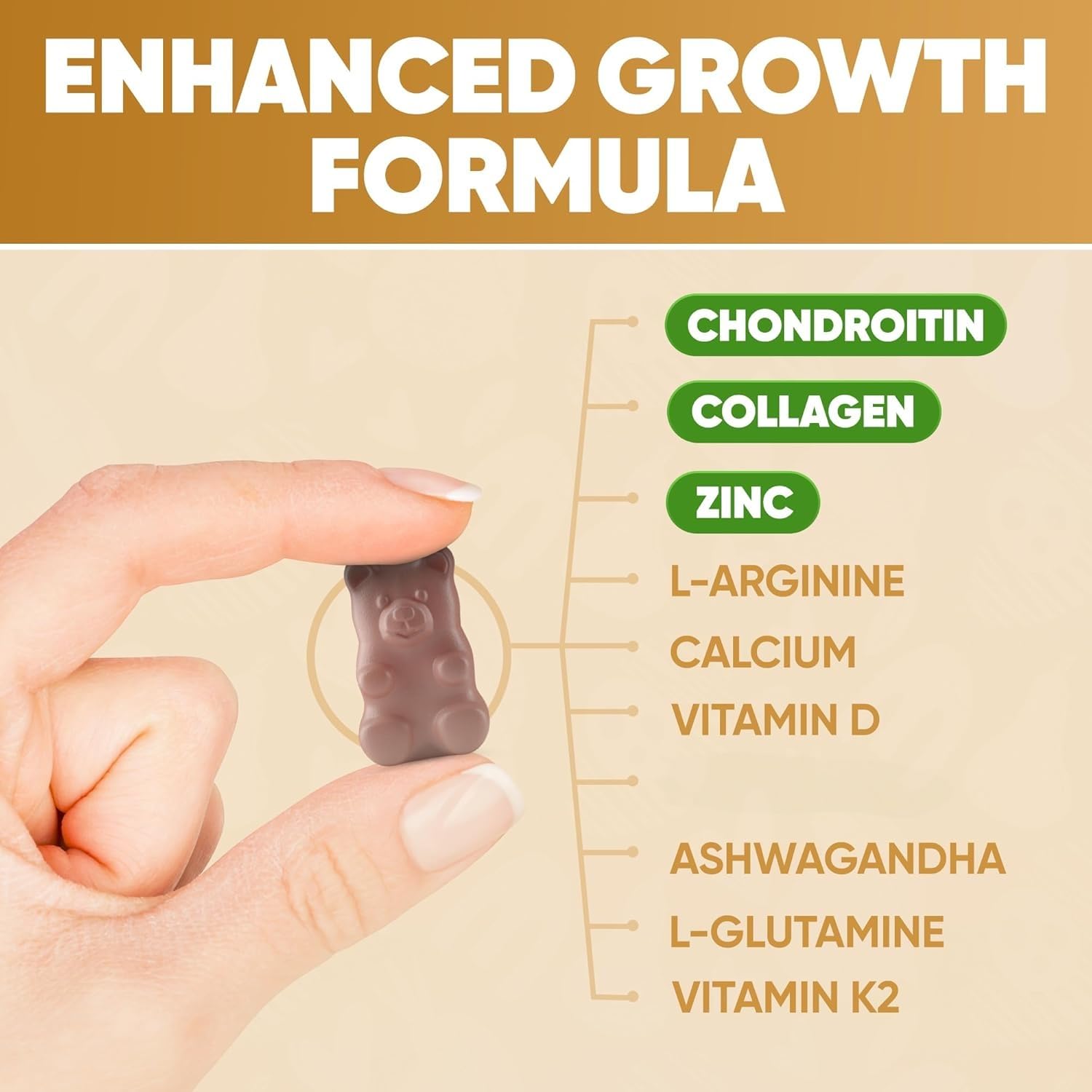 Le caramelle gommose Teen Growth supportano lo sviluppo fisico adolescente.