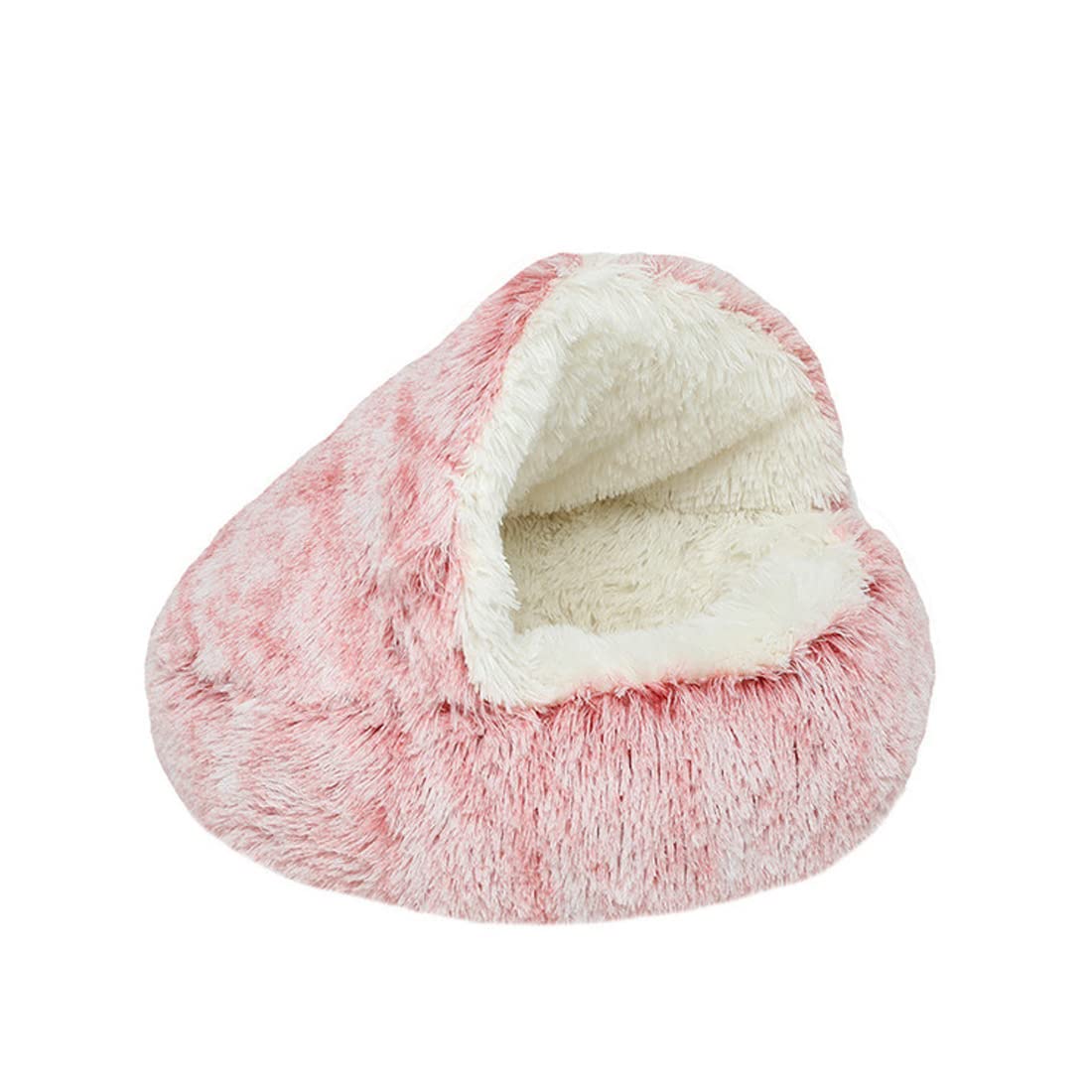 GNCPets Cama para gatos Rosa, de felpa Suave, con Forma de Cueva; casa para gatos en Interiores y cojín para Dormir, cálida para Invierno, Antideslizante, extraíble y Lavable. Iglu Cama Gato.