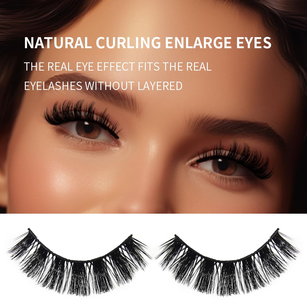 AKARA Ciglia finte Naturali 7 Coppie 3D Volume Russo False Mink