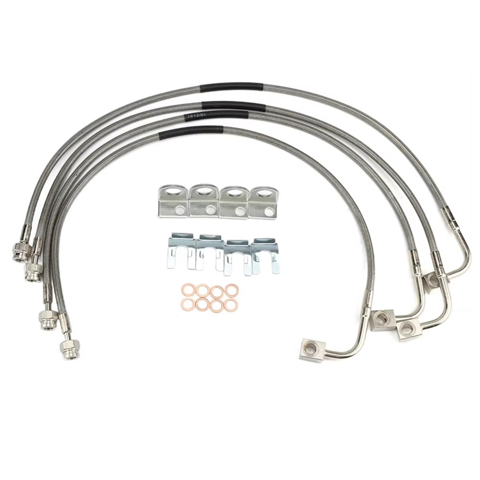 Bremsleitungen Kompatibel Mit Jeep Für Wrangler JK 4–6 Of Lift 2.0L 3.6L 3.8L 2007–2018 4 Stück Verlängerte Bremsleitungen Vorne/hinten OEM: 89716