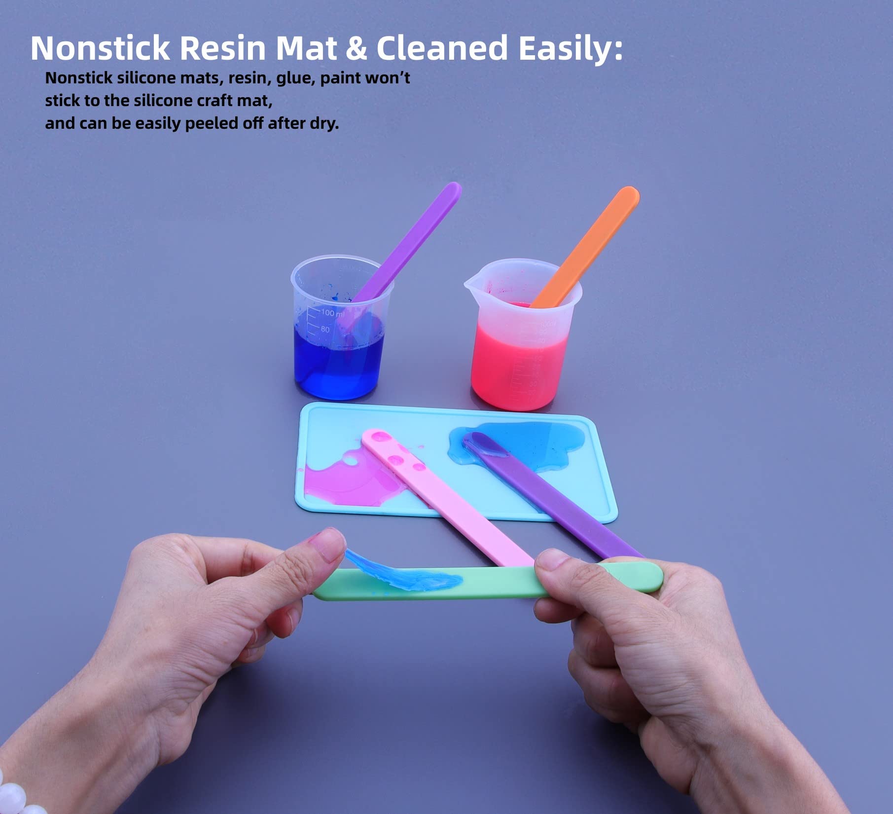 Resin Mixer Paddles for Resin Drill, Epoxy Mixer Attachment for Drill, Paint Mixer/Paint Stirrer for Mixing Resin, Epoxy, Silicone Molds (Silicone Stir Sticks-5X)