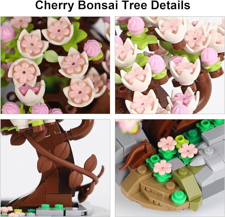 Image of SKY LINE OCEAN Kid Mini Bricks Building Blocks Sakura Tree Model || 6 Months Structural Warranty || (426+ Pcs)