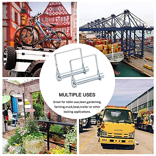 INCREWAY Drahtschlossstift, 4 Stück, 10 mm, Karbonstahl, Wellenstift, Vierkantschlaufe, Drahtschlossstift für Gleis-, Bauernhof- und Rasen (10 × 60 mm)