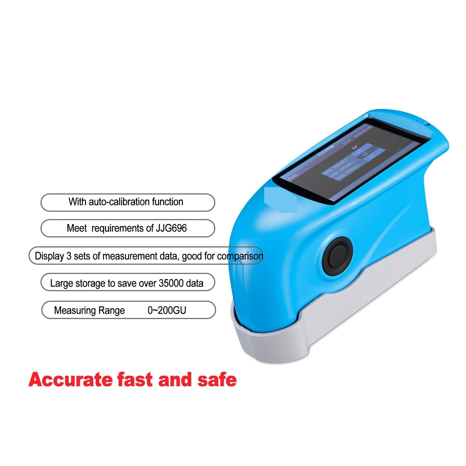 DISIROU Portable Colorimeter,Color Analyzer, 60 Degree Gloss Meter for Car Painting Coating Ink Paint Ceramic Marble Ran 0~200GU Glossmeter for Textile,Clothing, Footwear,Leather Industry