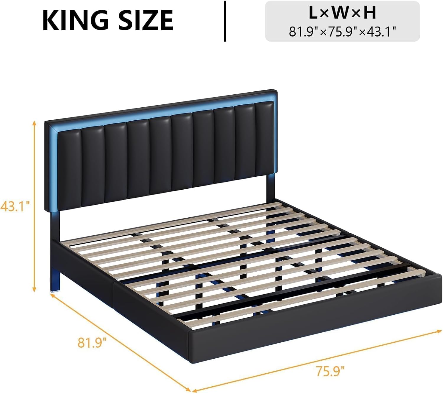 King Size Bed Frame Dimensions Diagram