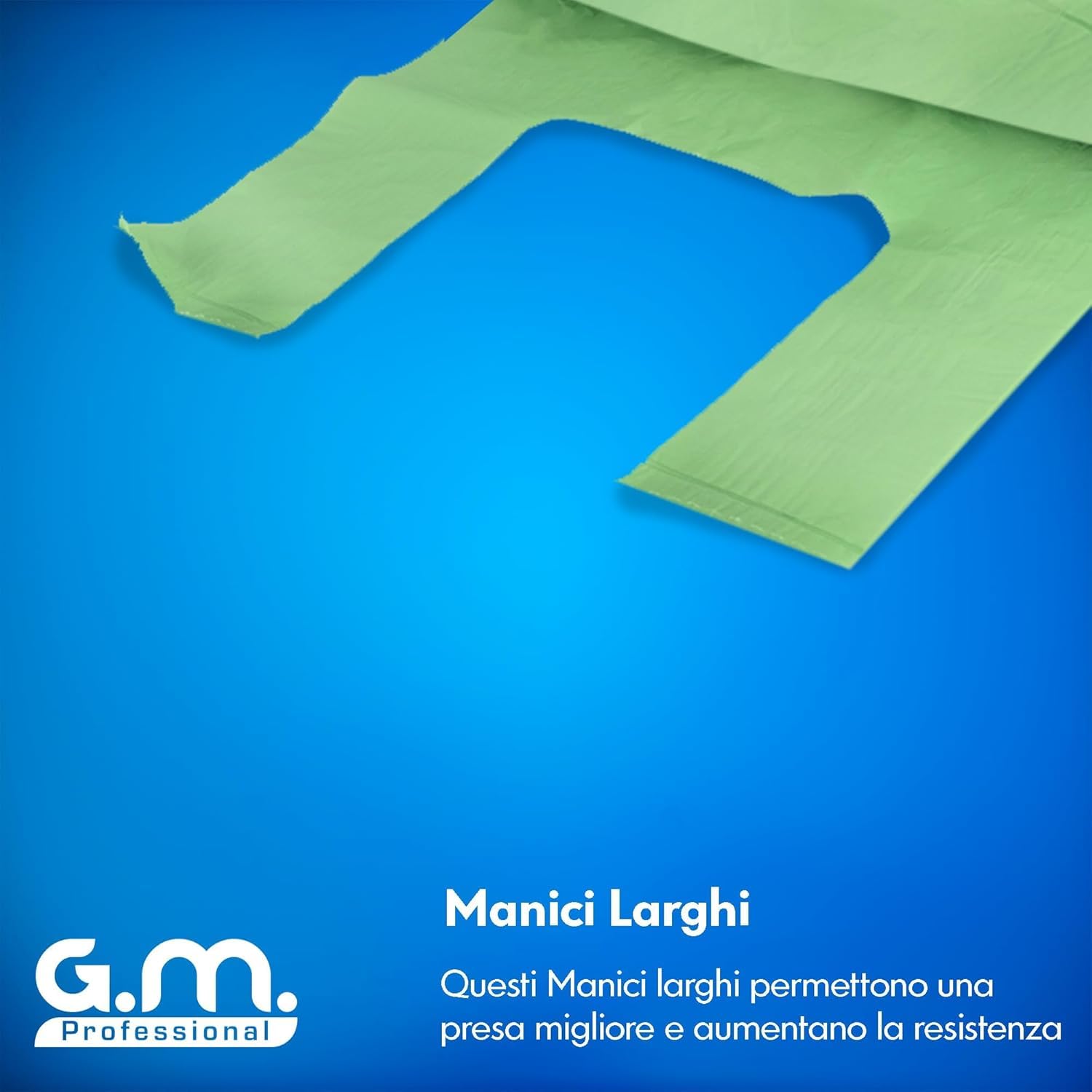 GM – 480 Buste Shopper Bio Verdi 22×50 cm con Manico, 12 Rotoli Compostabili Resistenti per Ortofrutta, Spesa e Raccolta Umido, Sacchetti Idonei al Contatto Alimentare