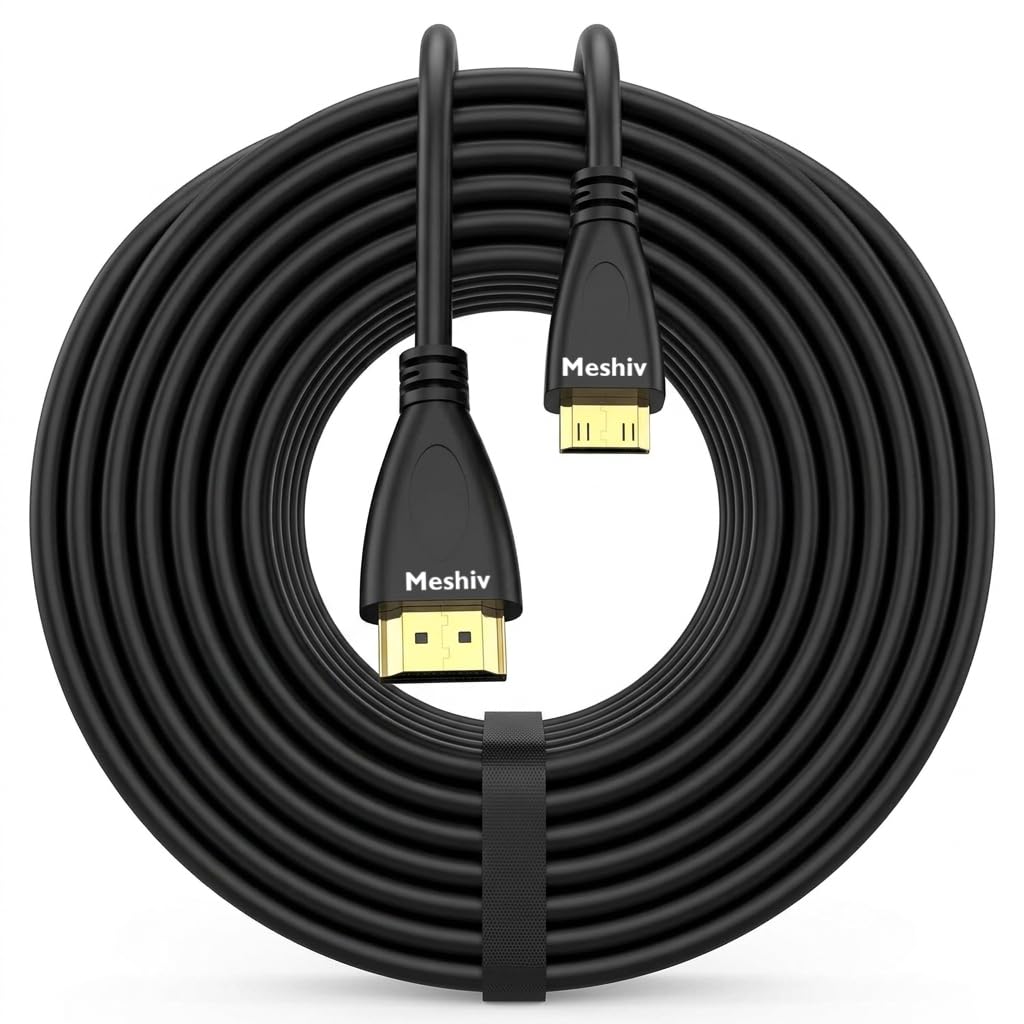 Mini HDMI To HDMI Cable (5 Meter) High Speed (NOT MICRO USB/MICRO HDMI) | Male To Male | Compatible For Monitor, Tablet, Laptop, Television (Black)-image-25