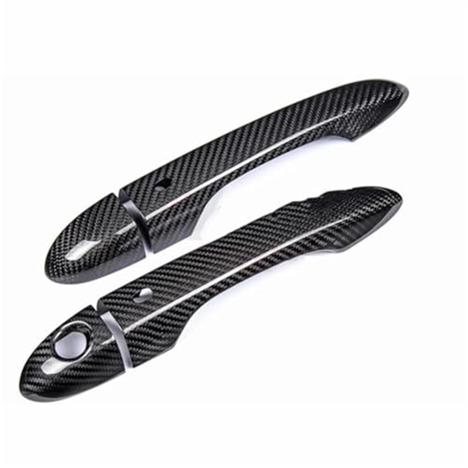 Klamka zewnętrzna do drzwi samochodowych, do Maserati, do Ghibli, do Quattroporte, do Levante LHD Car Styling 8 sztuk z włókna węglowego Auto Cover Osłona klamki drzwi(BLACK 4 dr with sensor)