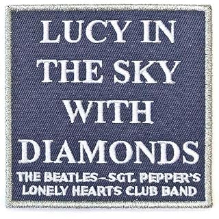 The Beatles Patch Lucy in The Sky SGT Pepper Official Blue Embroidered Iron On Size One Size - Les Beatles, Paul McCartney, John Lennon, RIngo Starr, George Harrison