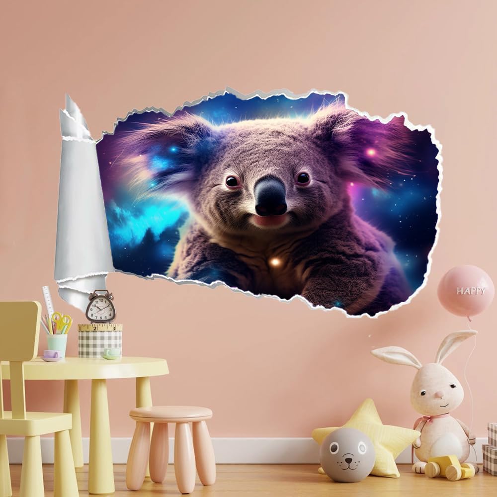 Decorazione Da Parete 3D, Animali Koala Tattoo Smashed Decalcomanie Per Poster Rimovibili, Universo Decalcomanie In Decorazioni Per La Casa Camera Decor