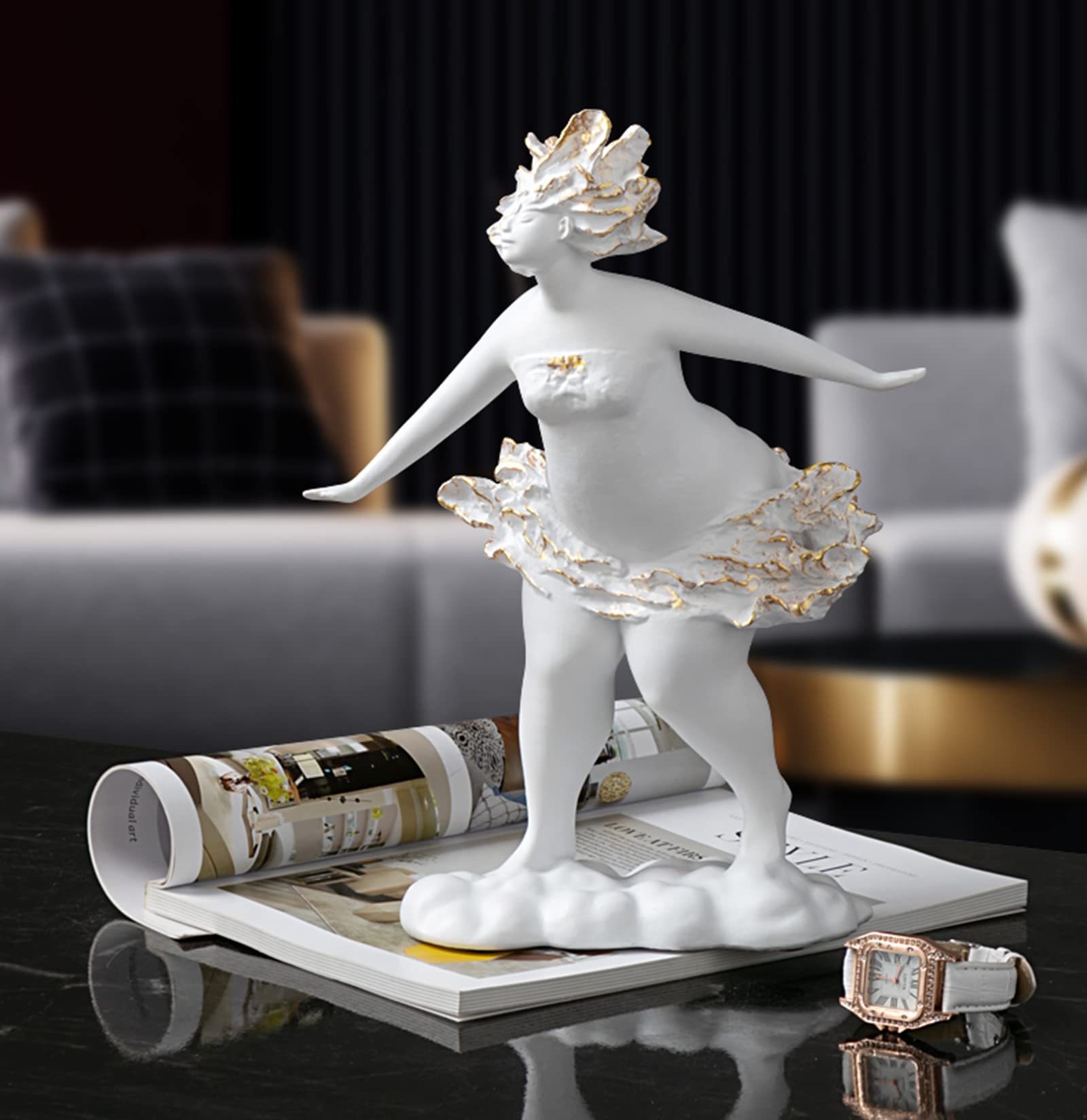 希少な黒檀/エボニー カービング木彫り細工彫りレゴンダンサー踊り少女オブジェ imgrc0118462937.jpg