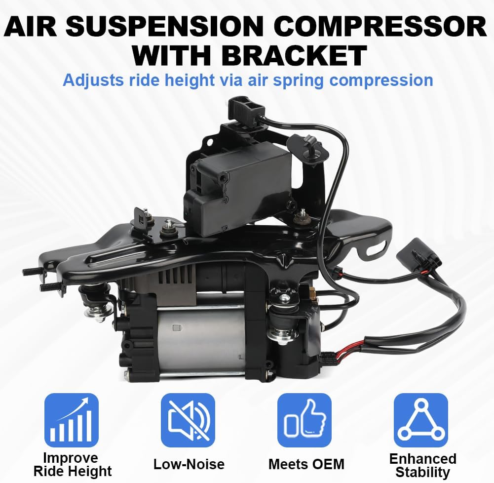 Air Ride Suspension Compressor Air Pump with Bracket and Relay Replacement for Jeep Grand Cherokee 2011 2012 2013 2014 2015 2016 2017 2018 2019 2020, Replace 68204730AI 68041137AD 68204730AC