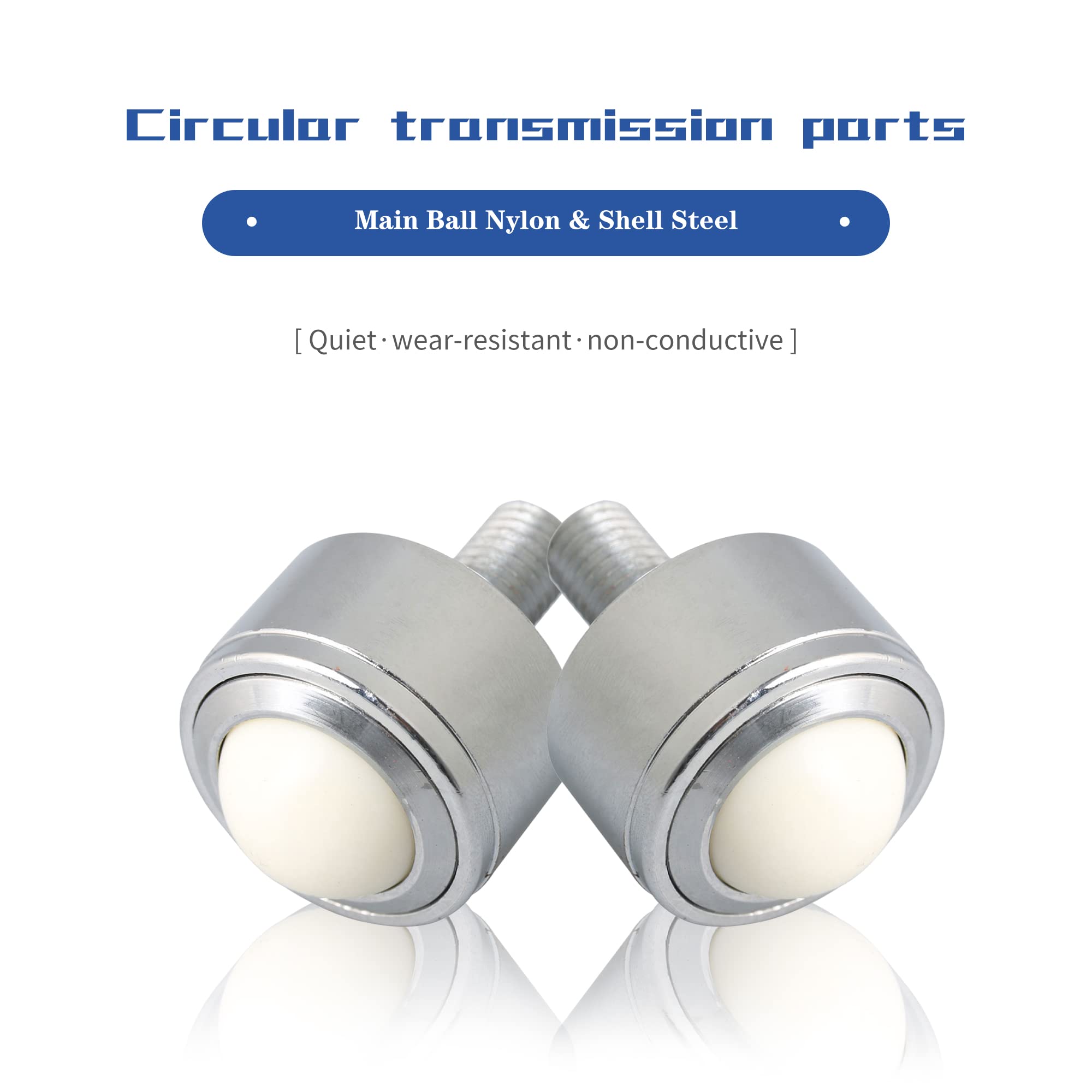 8 piezas de transmisión de rodamientos de transferencia de bolas con bola de rodillo de nailon de 25 mm de diámetro