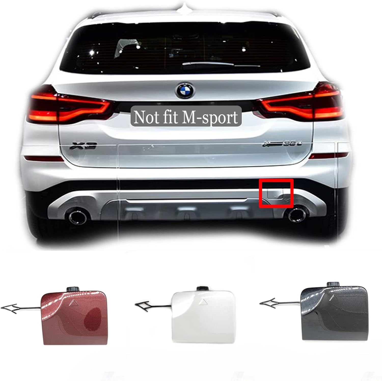 Rear Tow Cover for 22-23 BMW X3 G01LCI Msport Fit 18d 20dX 20iX 25dX 30dX 30eX 30iX M40i xDrive sDrive 2022 2023 Bumper Towing Hook Eye Cap