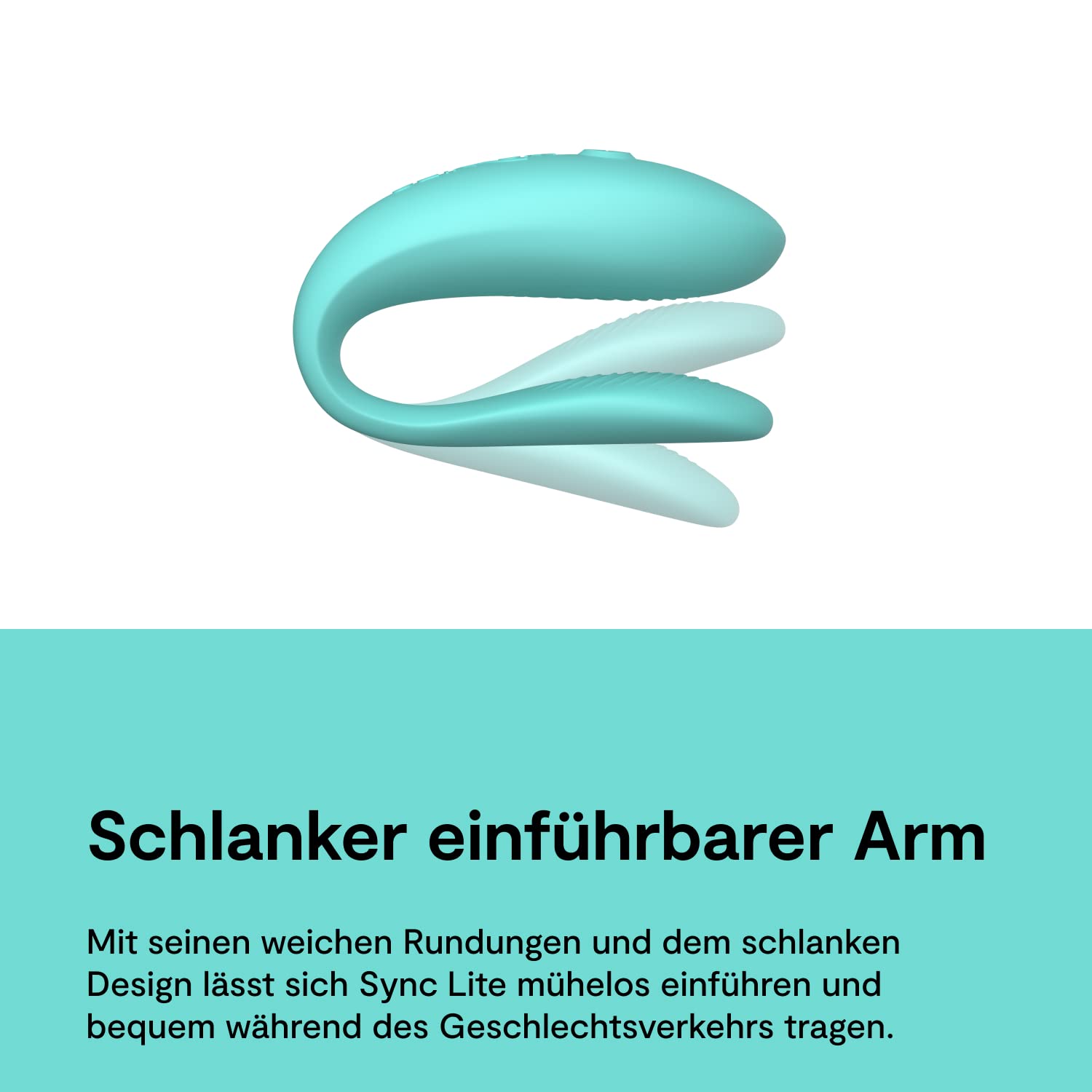 We-Vibe Sync Lite Paarvibrator, C-förmiger Wearable-Vibrator für Paare, Wiederaufladbar, Blau mit Lovehoney Enjoy Sanftes Gleitgel auf Wasserbasis, 250 ml Set