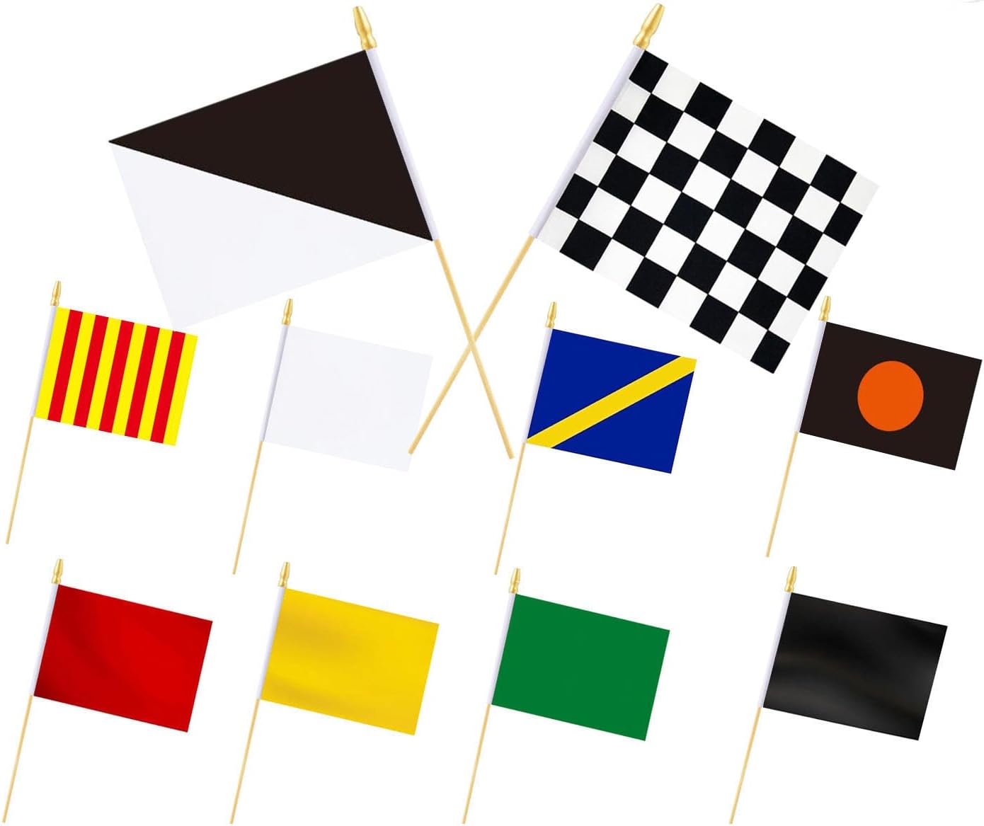 20 Pack Racing Flags Set, 5x8 Inch Checkered Black and White Flags Multicolor Racing Mini Flag Racing Signal Flags, for Race Car Party Decorations, Sports Events, Motorsport Themed Party Supplies
