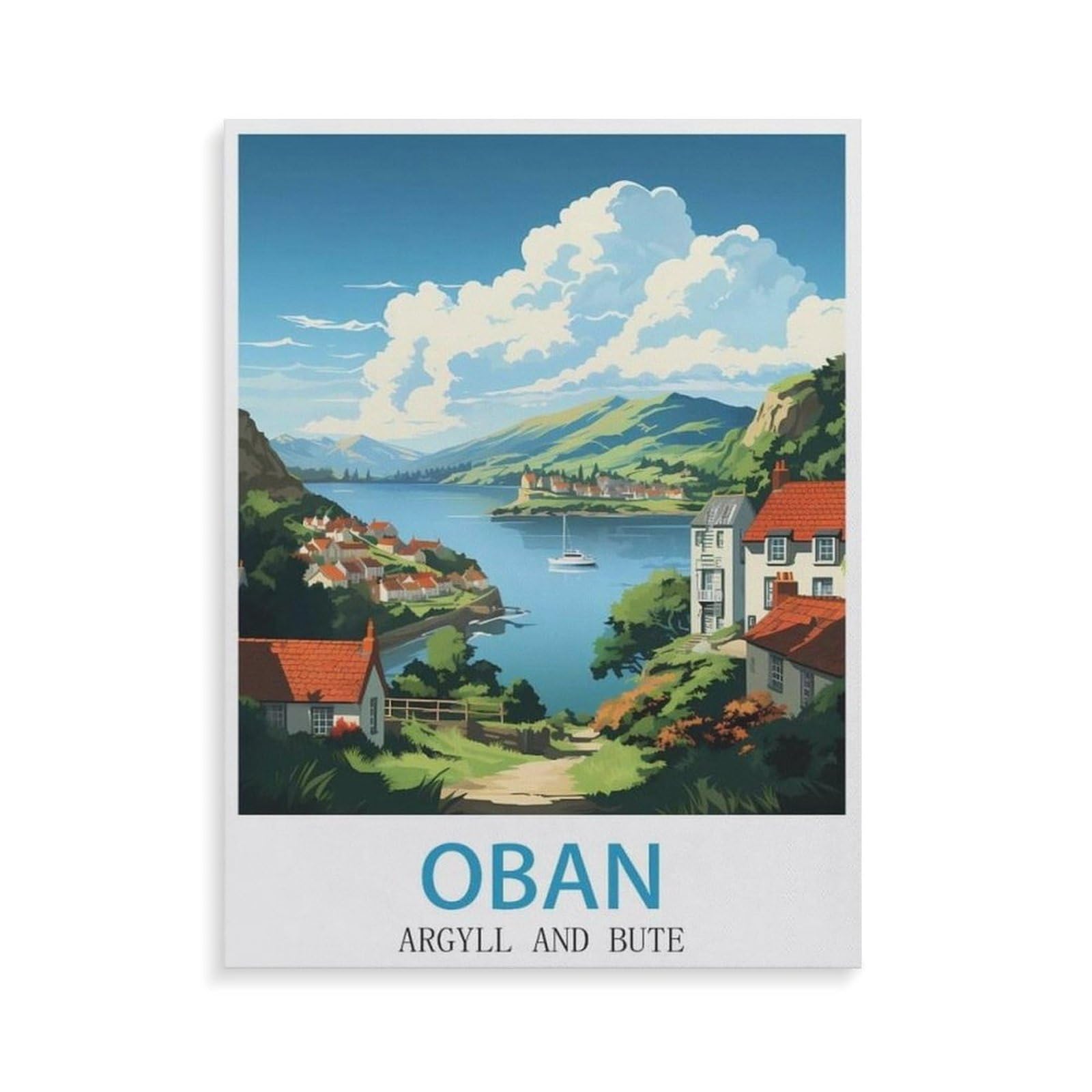 1000 Pieces Landscape Puzzles DIY，Oban Argyll and Bute，Jigsaw Creativity Toys for Kids Adults（50x70cm）-GT32