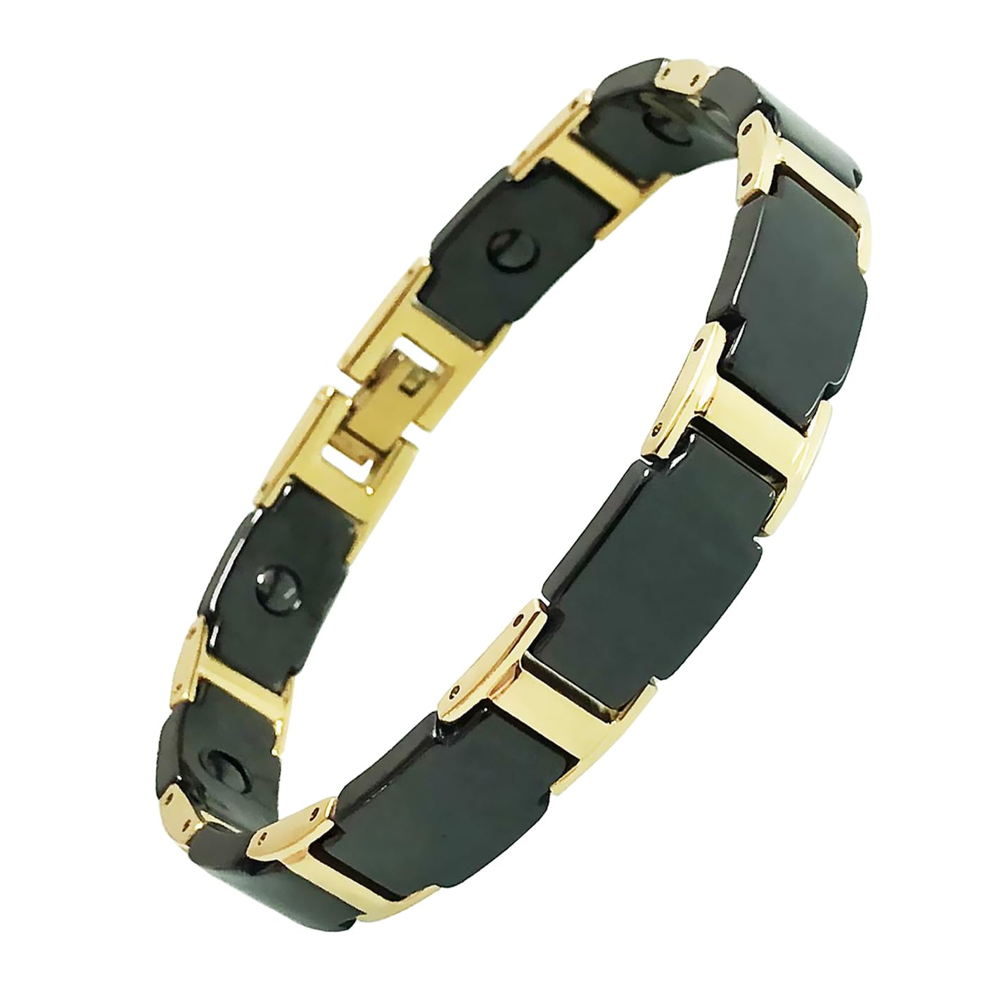 Zivom® Gold Tungsten Carbide Black Glossy Ceramic Bio Magnetic Bracelet Men (B00S2VF7ZM) Amazon Price History, Amazon Price Tracker