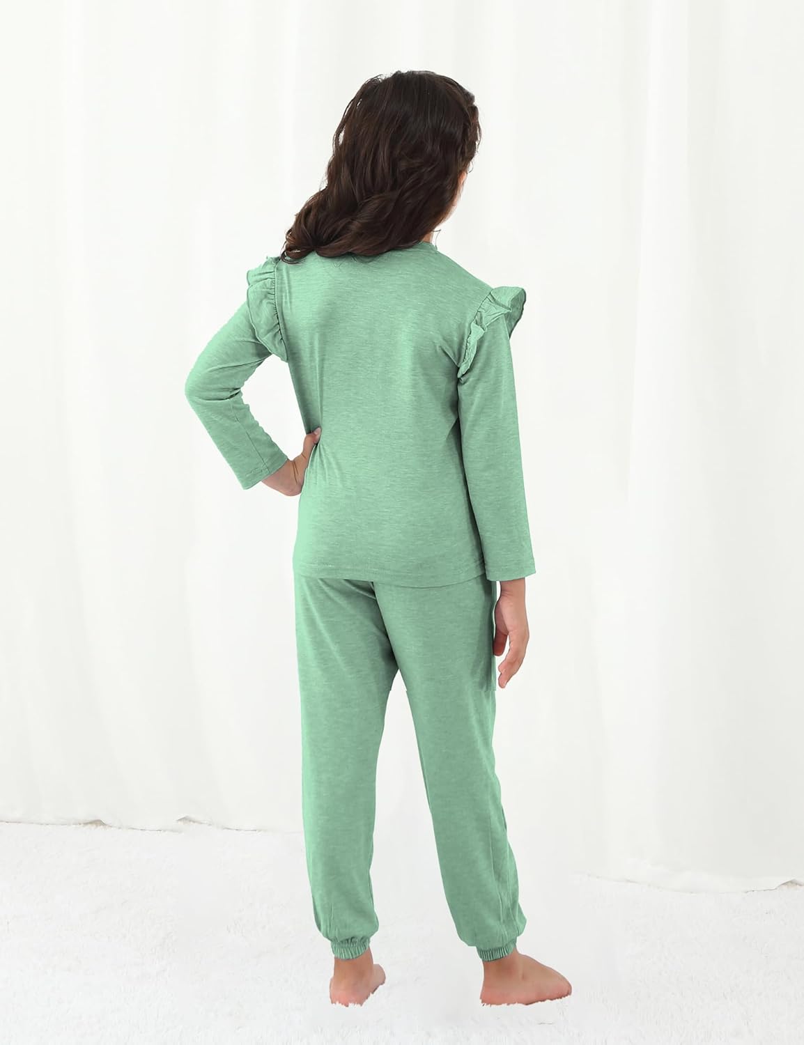 Jimonda Kids Girls Long Sleeve Tops and Pants with Pockets Clothing Set 2 Piece Outfits Tracksuit Outdoor Sweatsuit Sets - Image 5