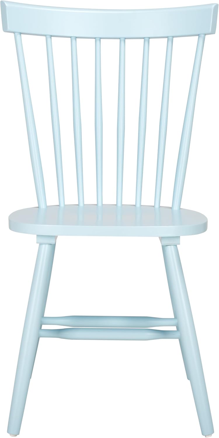 SAFAVIEH Furniture - Parker Spindle Dining Chair Set of 2 - Pale Blue - Solid Wood - Classic Windsor Design - Ideal for Dining Room, Kitchen, 17.3" Seat Height (AMH8500K-SET2)