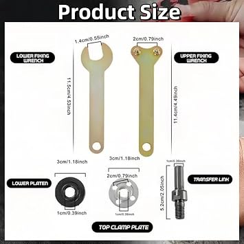 Angle Grinder Connector Set, Conversion Angle Grinding Adapter Connecting Rod Kit for Electric Drill, 10 to 13 mm Drill Arbor Mandrel Adaptor with Spanner