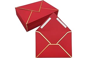 Self-Seal Red 4x6 Envelopes for Invitations, Weddings, Photos, and Greeting Cards (Pack of 50)