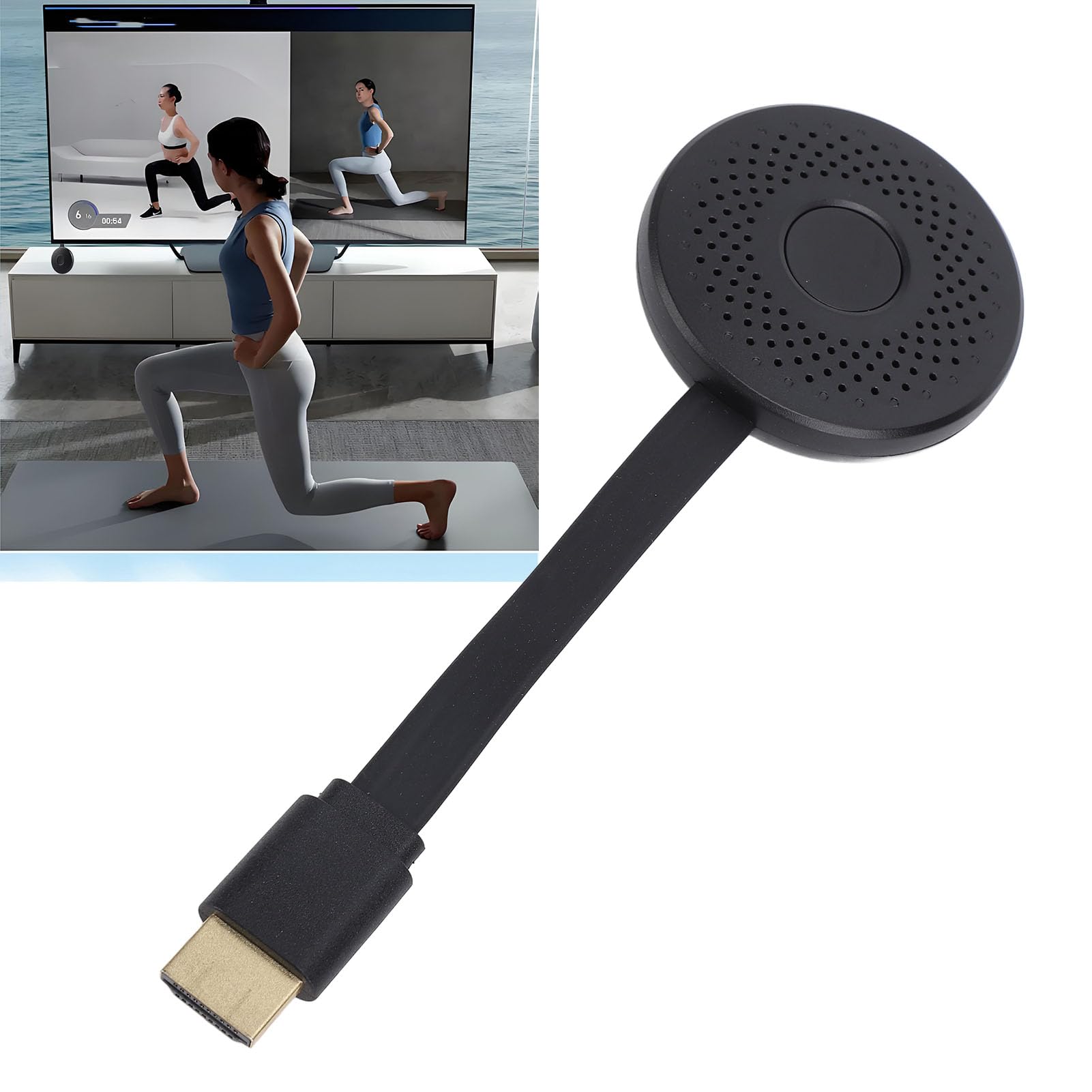 Dongle Adattatore Display Wireless 4K, Mirroring Schermo per Monitor TV da Laptop Tablet Telefono, Supporto Miracast DLNA, Plug & Play, Alimentazione