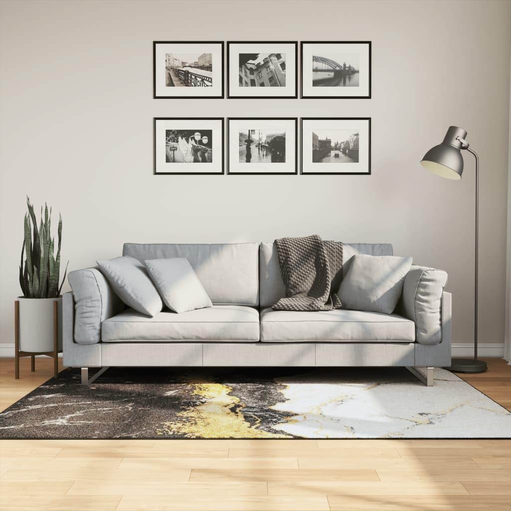 Tapis velours 120x180 cm multicolore antidérapant et insonorisant pour salon