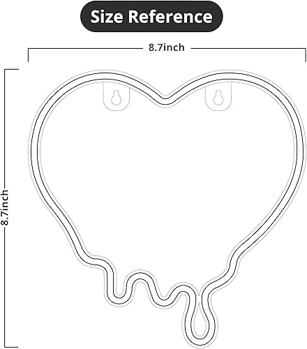 Miniatura 5 de Lumoonosity Letrero de neón de corazones, luz de corazón derretida para decoración de habitación de adolescentes, niños y niñas, luz en forma de